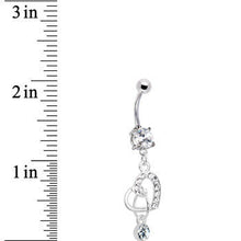 将图片加载到图库查看器，Crystalline Gem Charming Heart Dangle Belly Ring
