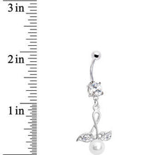 将图片加载到图库查看器，Crystalline Gem Faux Pearl Cherry Belly Ring
