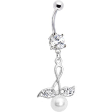 将图片加载到图库查看器，Crystalline Gem Faux Pearl Cherry Belly Ring

