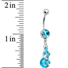 将图片加载到图库查看器，Aqua Radiant Gem Drop Belly Ring
