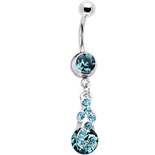 将图片加载到图库查看器，Aqua Radiant Gem Drop Belly Ring
