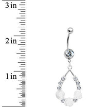 Load image into Gallery viewer, Clear Gem Elegant Blossoms Flower Dangle Belly Ring
