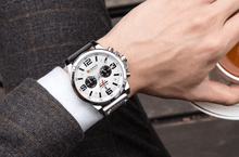 Load image into Gallery viewer, Retro  Waterproof Watch With Chronometers Steel Case And Leather Belts Unique Design Excellent Look Perfect Gift For Your Man
