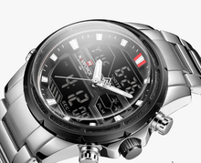 Load image into Gallery viewer, Mens Wrist Watch, Waterproof Analog Digital Watches Multifunction Stainless Steel Business Watches For Man Perfect Gift
