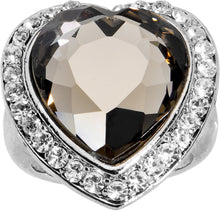 将图片加载到图库查看器，Size 7.5 -Black Diamond Luster Heart Ring
