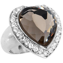 将图片加载到图库查看器，Size 7.5 -Black Diamond Luster Heart Ring
