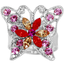 将图片加载到图库查看器，Butterfly Bling Adjustable Ring
