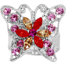 将图片加载到图库查看器，Butterfly Bling Adjustable Ring
