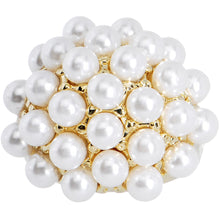 Load image into Gallery viewer, Size 6 -Goldtone Faux Pearl Cluster Ring
