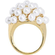 Load image into Gallery viewer, Size 6 -Goldtone Faux Pearl Cluster Ring

