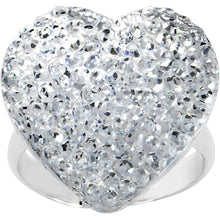 Load image into Gallery viewer, Clear Sparkler Heart Adjustable Ring
