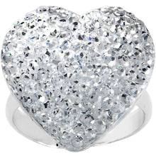 Load image into Gallery viewer, Clear Sparkler Heart Adjustable Ring
