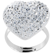 Load image into Gallery viewer, Clear Sparkler Heart Adjustable Ring
