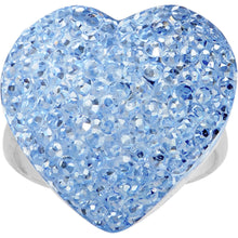 Load image into Gallery viewer, Light Blue Sparkler Heart Adjustable Ring
