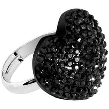 将图片加载到图库查看器，Black Sparkler Heart Adjustable Ring
