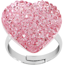 将图片加载到图库查看器，Light Pink Sparkler Heart Adjustable Ring
