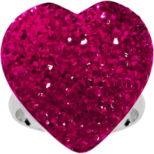 将图片加载到图库查看器，Fuchsia Sparkler Heart Adjustable Ring
