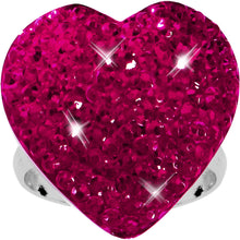 将图片加载到图库查看器，Fuchsia Sparkler Heart Adjustable Ring
