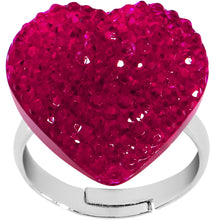 将图片加载到图库查看器，Fuchsia Sparkler Heart Adjustable Ring
