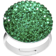 将图片加载到图库查看器，Emerald Green Sparkler Round Adjustable Ring
