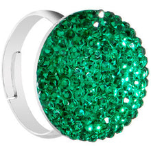 将图片加载到图库查看器，Emerald Green Sparkler Round Adjustable Ring
