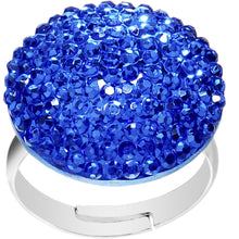 将图片加载到图库查看器，Blue Sparkler Round Adjustable Ring
