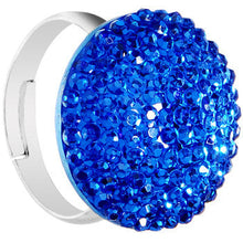 将图片加载到图库查看器，Blue Sparkler Round Adjustable Ring
