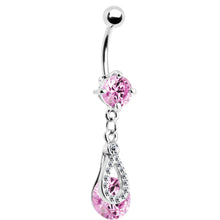 Load image into Gallery viewer, Pink Gem Elegant Drop Belly Ring
