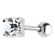 Load image into Gallery viewer, 16G 5mm Clear CZ Round Cartilage Tragus Earring

