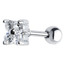 Load image into Gallery viewer, 16G 5mm Clear CZ Flower Cartilage Tragus Earring

