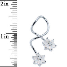 将图片加载到图库查看器，Flower CZ Super Spiral Twister Belly Ring
