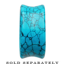 Load image into Gallery viewer, 9/16 Concave Pear Turquoise Stone Plug

