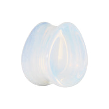 Load image into Gallery viewer, 9/16 Concave Pear Moonstone Natural  Stone Plug
