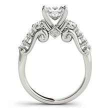 Load image into Gallery viewer, 14k White Gold 3 Stone Antique Design Diamond Engagement Ring (1 3/4 cttw)
