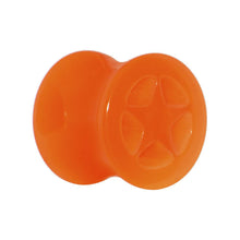 Load image into Gallery viewer, Acrylic Neon Orange Star Tunnel Plug 2G to 20mm
