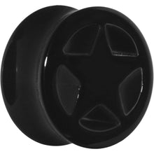 将图片加载到图库查看器，18mm Acrylic Black Star Tunnel Plug
