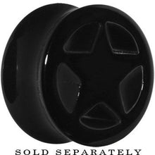 将图片加载到图库查看器，18mm Acrylic Black Star Tunnel Plug
