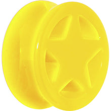 Load image into Gallery viewer, Acrylic Neon Yellow Star Tunnel Plug 2G to 20mm
