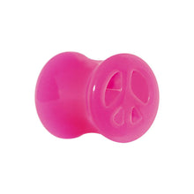 Load image into Gallery viewer, Acrylic Neon Pink Peace Sign Tunnel Plug 2G to 20mm
