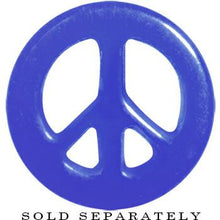 Load image into Gallery viewer, Acrylic Neon Blue Peace Sign Tunnel Plug 2G to 20mm
