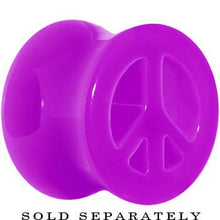 Load image into Gallery viewer, Acrylic Neon Purple Peace Sign Tunnel Plug 2G to 20mm
