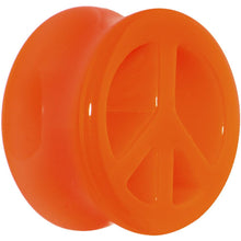 Load image into Gallery viewer, Acrylic Neon Orange Peace Sign Tunnel Plug 2G to 20mm
