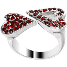 Load image into Gallery viewer, Ruby Red Gem Heartbreaker Heart Adjustable Ring
