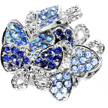 将图片加载到图库查看器，Beautiful Jeweled Cluster Butterfly Adjustable Ring
