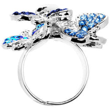 将图片加载到图库查看器，Beautiful Jeweled Cluster Butterfly Adjustable Ring
