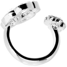 Load image into Gallery viewer, Clear Jeweled Flower Adjustable Ring
