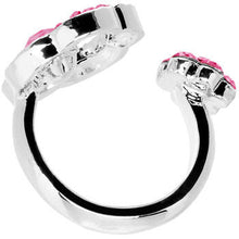 Load image into Gallery viewer, Pink Jeweled Flower Adjustable Ring
