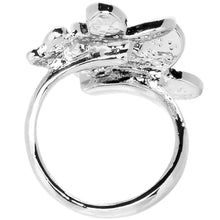 将图片加载到图库查看器，Clear Jeweled Cluster Butterfly Adjustable Ring
