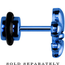 Load image into Gallery viewer, Blue Titanium Fleur De Lis Cheater Plug
