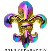 Load image into Gallery viewer, Rainbow Titanium Fleur De Lis Cheater Plug
